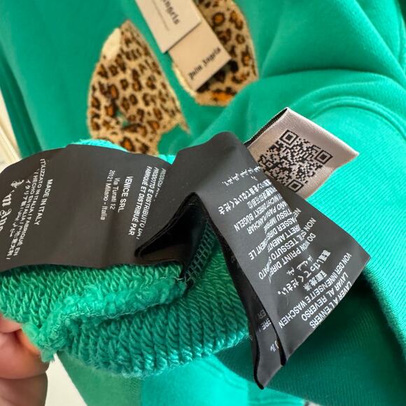 •NEW• Palm Angels Leopard Kill The Bear Green Crew Sweat • Medium (oversized) - Picture 7 of 16